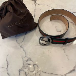 Gucci Web belt with G buckle
